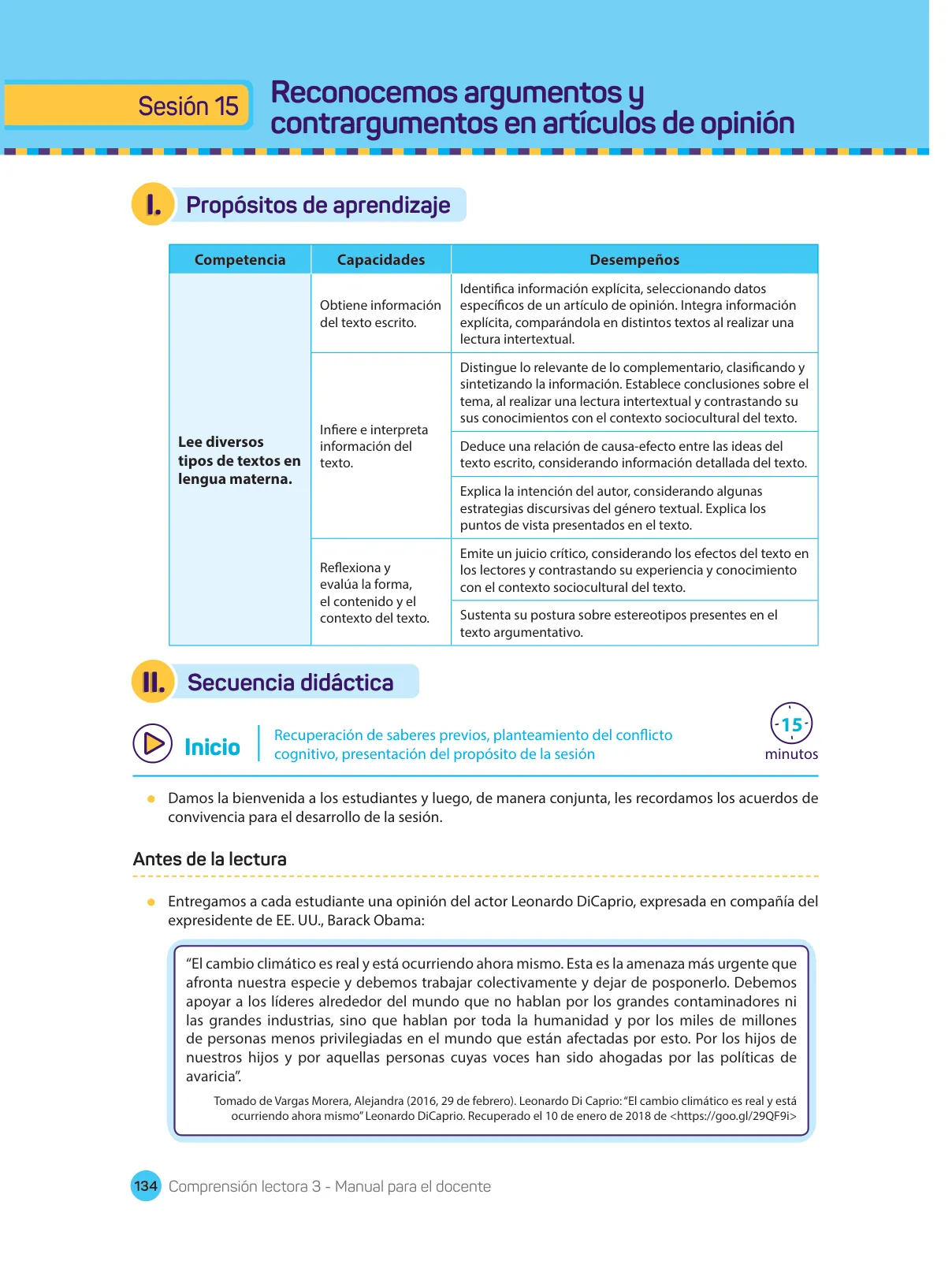 Página 136 de Comprensión lectora : manual para el docente de tercer grado de Secundaria 2018 · 2018
