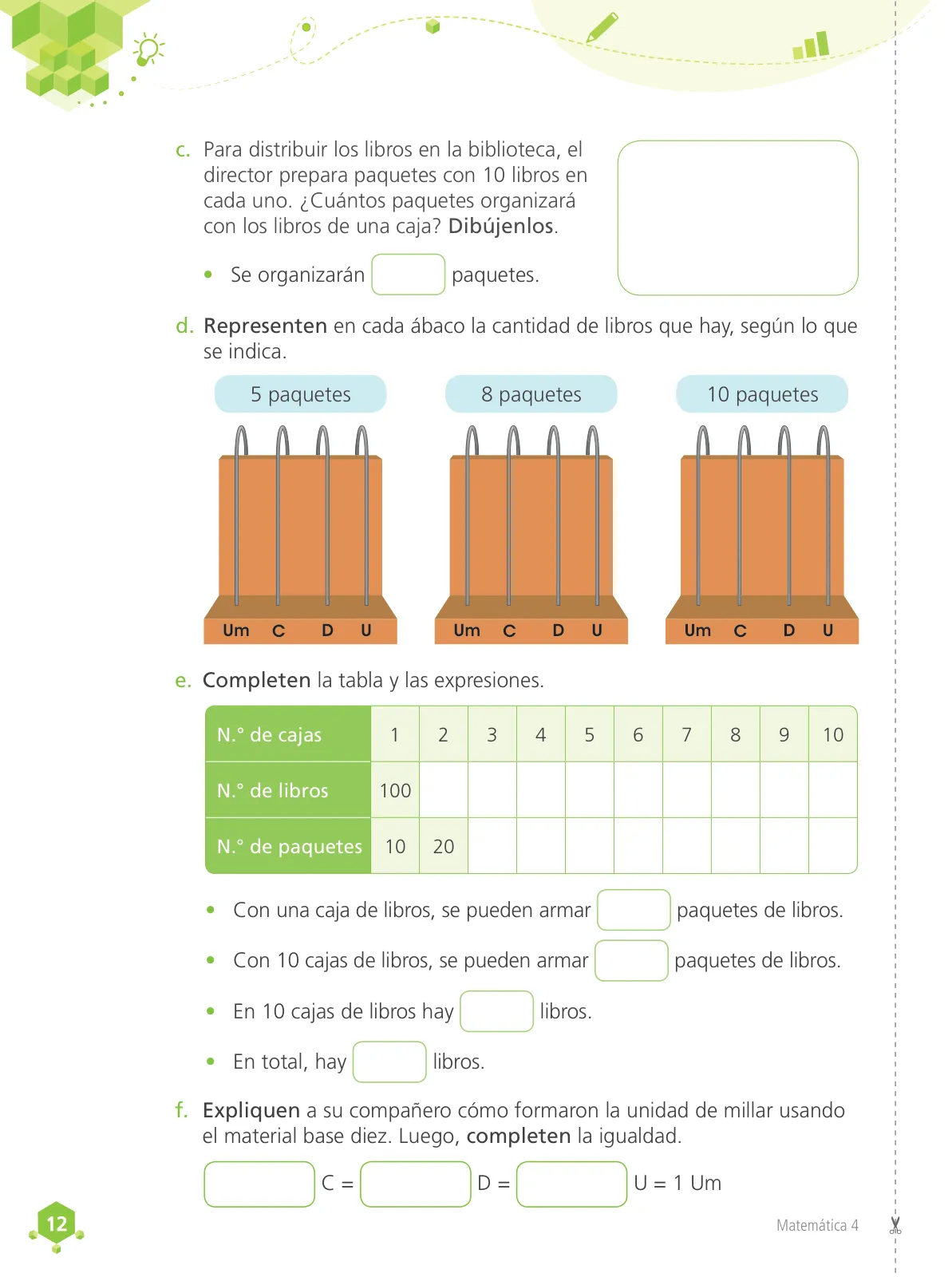 Miniatura página 14 de Matemática 4 : cuaderno de trabajo para cuarto grado de Educación Primaria 2019 · 2019