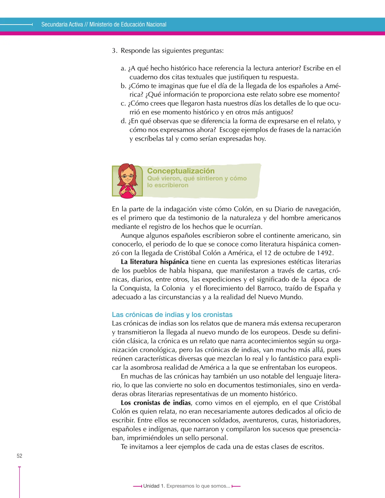 Miniatura página 52 de Lenguaje 9° · Secundaria Activa