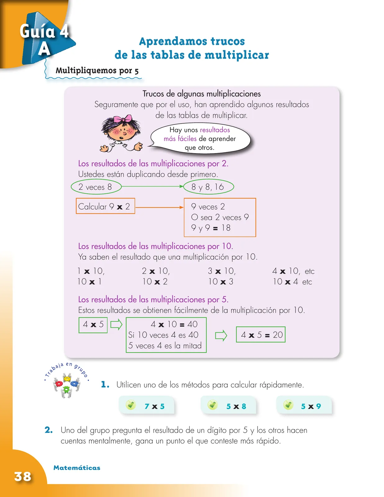 Página 38 de Matematica 4° · Cartilla 01