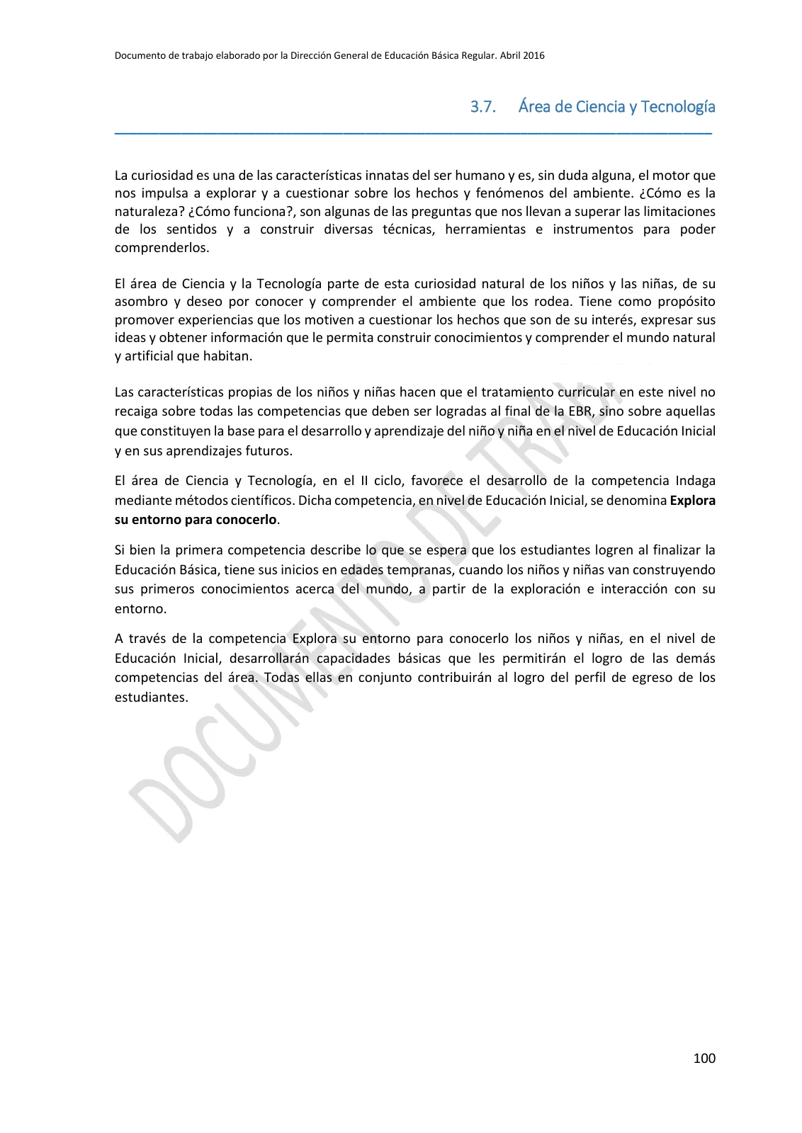 Miniatura página 100 de Programa curricular de Educación Inicial · 2016