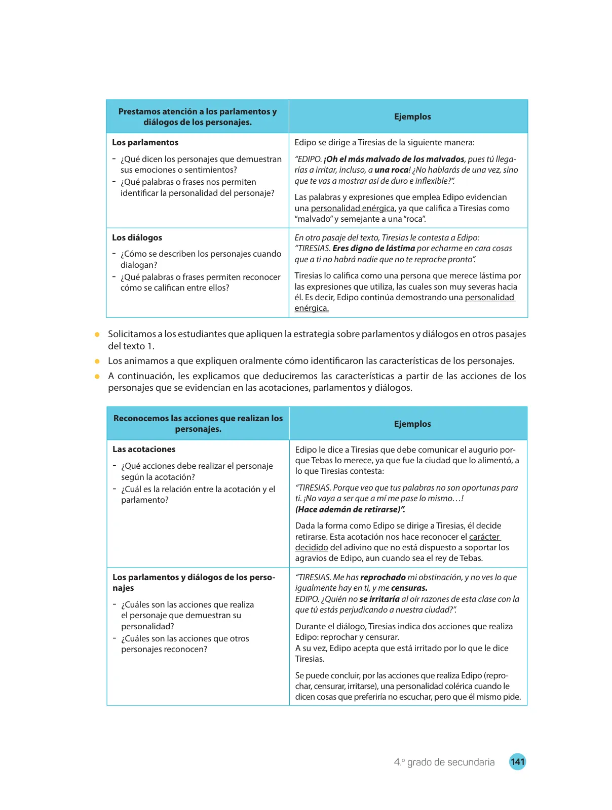 Miniatura página 143 de Comprensión lectora : manual para el docente de cuarto grado de Secundaria 2018 · 2018