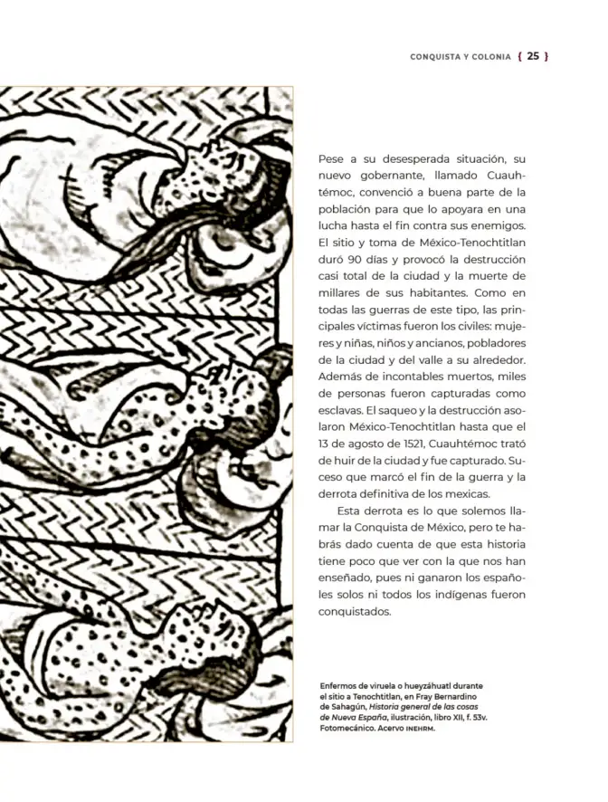 Página 26 de Historia del pueblo mexicano. Libro de Educación Secundaria Grado 1° Ciclo Escolar 2025 - 2026