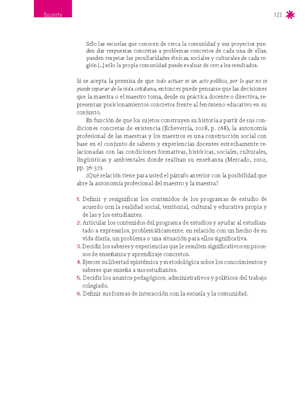 Página 124 de Un libro sin recetas para la maestra y el maestro. Fase 6. Libro de Educación Secundaria Grado 1°, 2°, 3° Ciclo Escolar 2025 - 2026