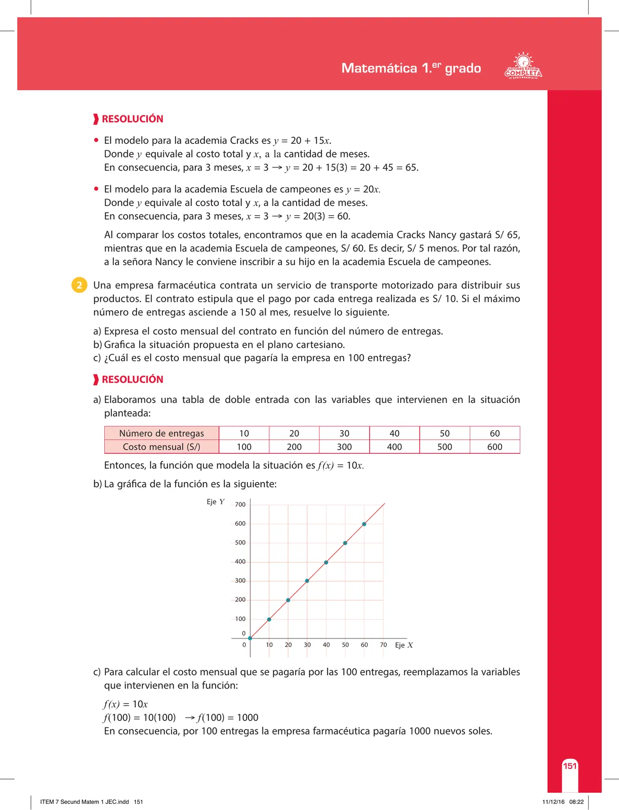 Miniatura página 151 de Matemática 1 : cuaderno de reforzamiento pedagógico - JEC · 2016