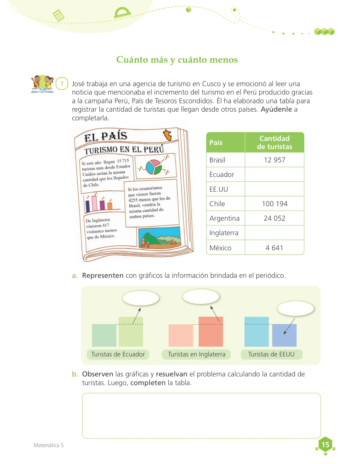 Página 16 de Matemática 5 : cuaderno de trabajo para quinto grado de Educación Primaria 2018 · 2018