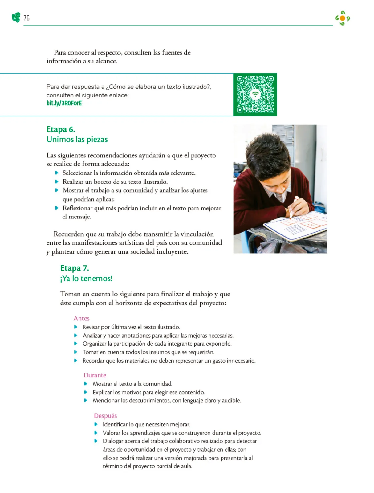 Miniatura página 77 de Colección Ximhai. Nuestro libro de Proyectos.  Tomo III.  Libro de Educación Telesecundaria Grado 1°  Ciclo Escolar 2025 - 2026