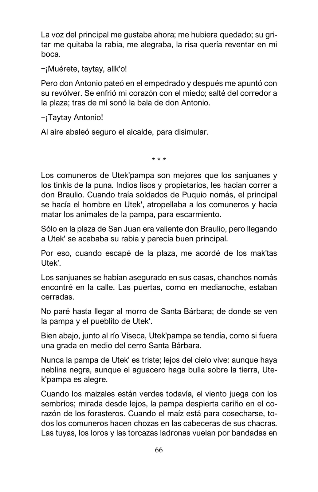 Página 66 de Arguedas, entre el fuego y el amor : textos seleccionados para estudiantes de Educación Básica · 2021