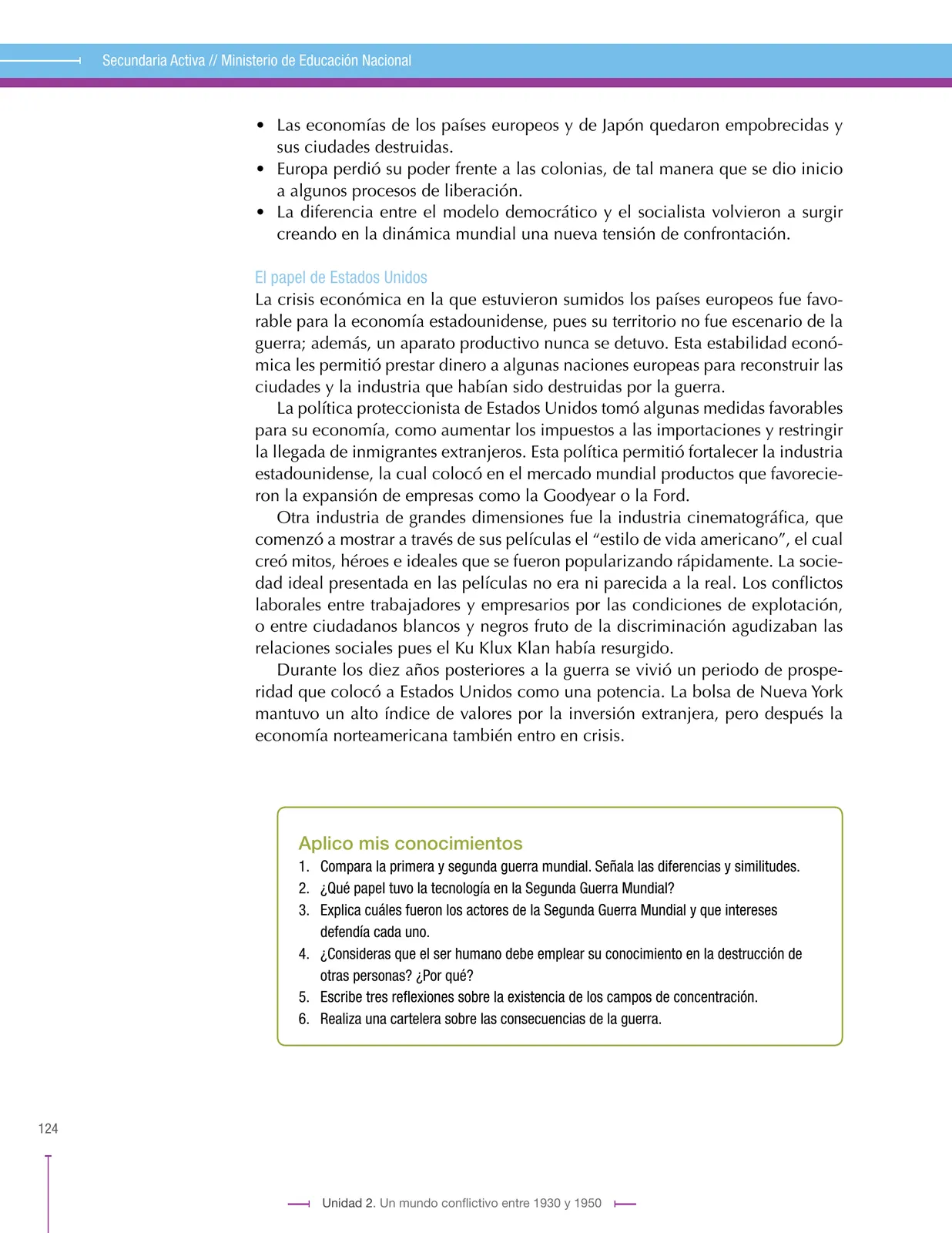Página 124 de Ciencias Sociales 9° · Secundaria Activa