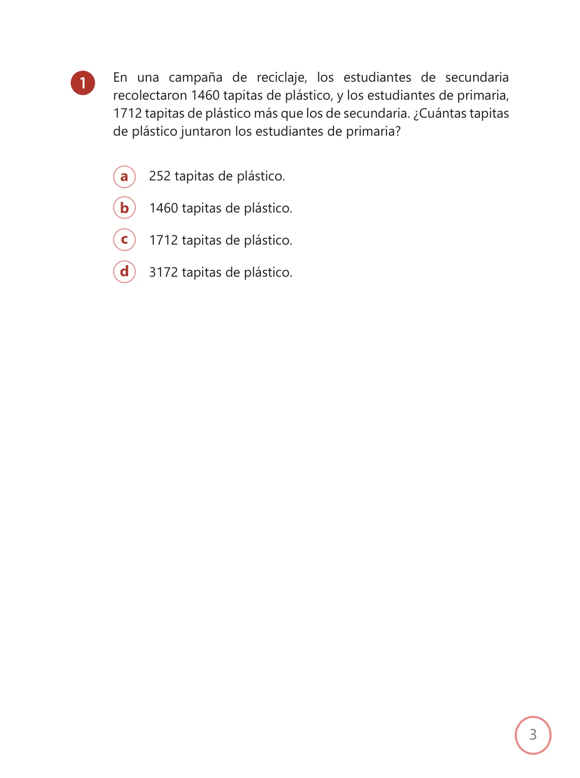 Miniatura página 3 de Kit de evaluación Salida 1 Demostrando lo que aprendimos : Matemática, tercer trimestre, ﻿Cuarto grado - Primaria · 2019