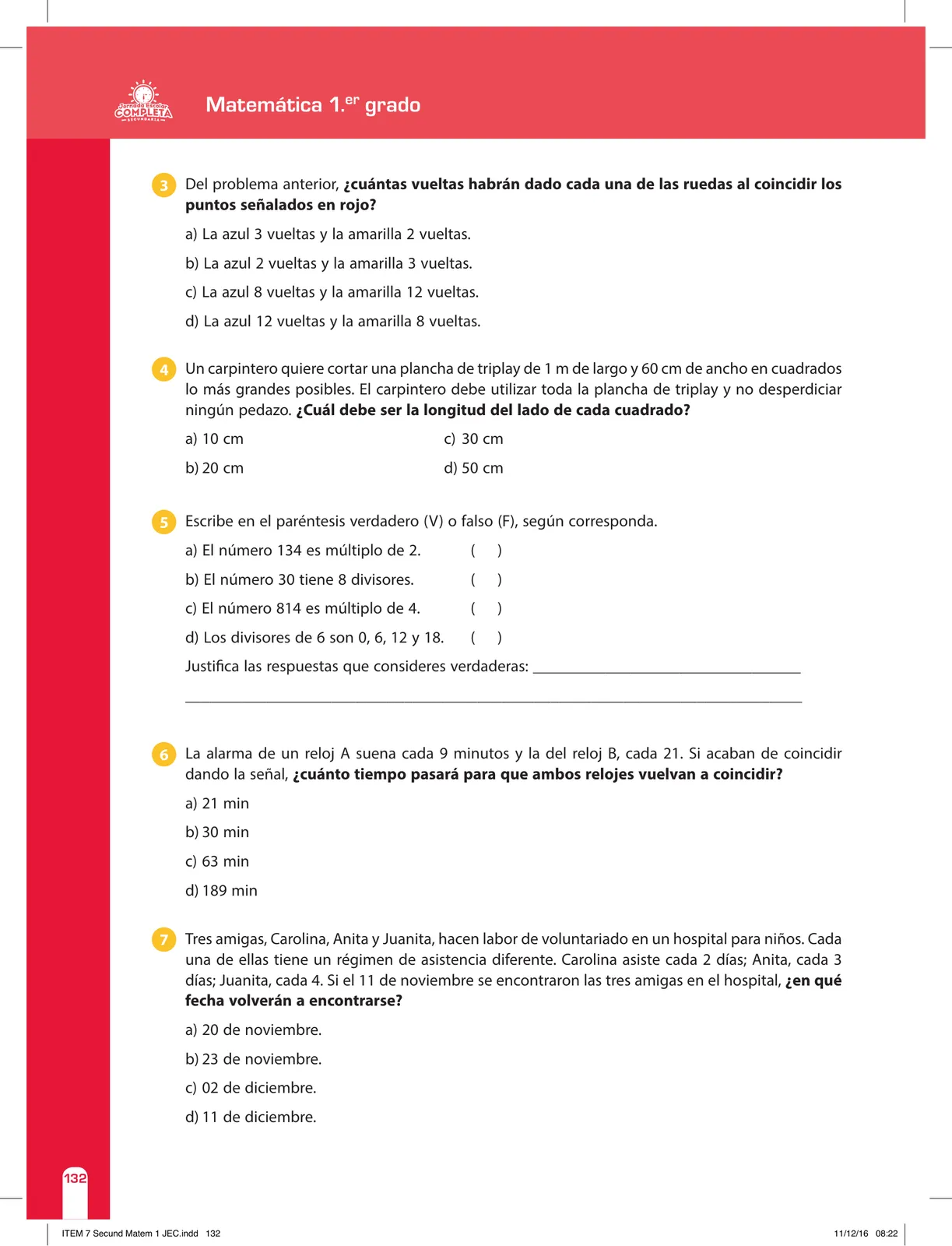 Miniatura página 132 de Matemática 1 : cuaderno de reforzamiento pedagógico - JEC · 2016
