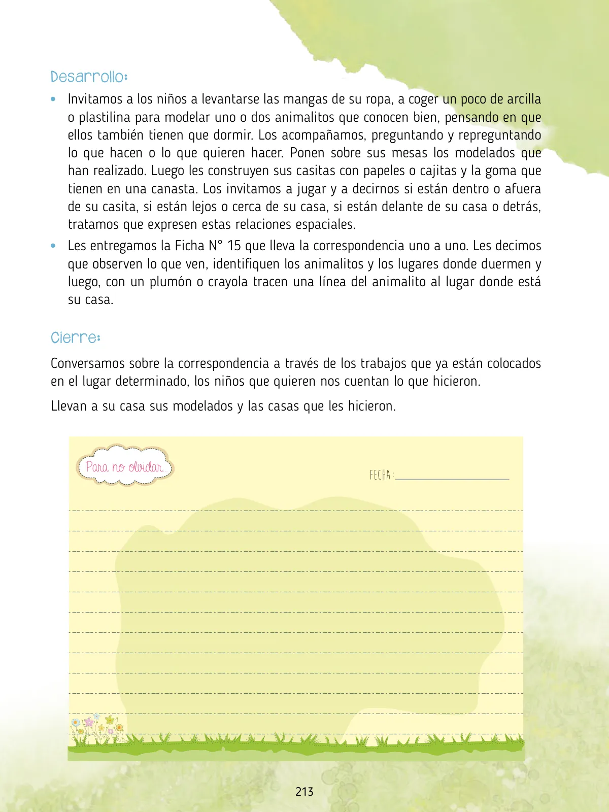 Página 215 de Agenda pedagógica 2017-2018 para docentes de II Ciclo de Instituciones de nivel de Educación Inicial · 2017