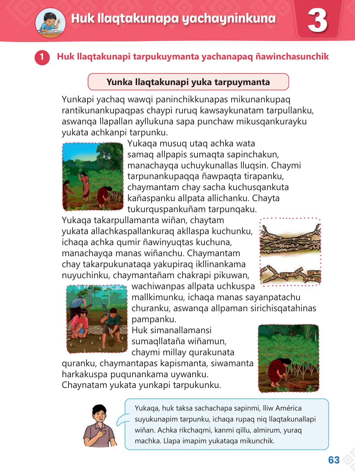 Miniatura página 65 de Ñawinchana Maytu 3 Quechua - Chanka. Texto de Comunicación del 3 ° Primaria - Quechua Chanka · 2023