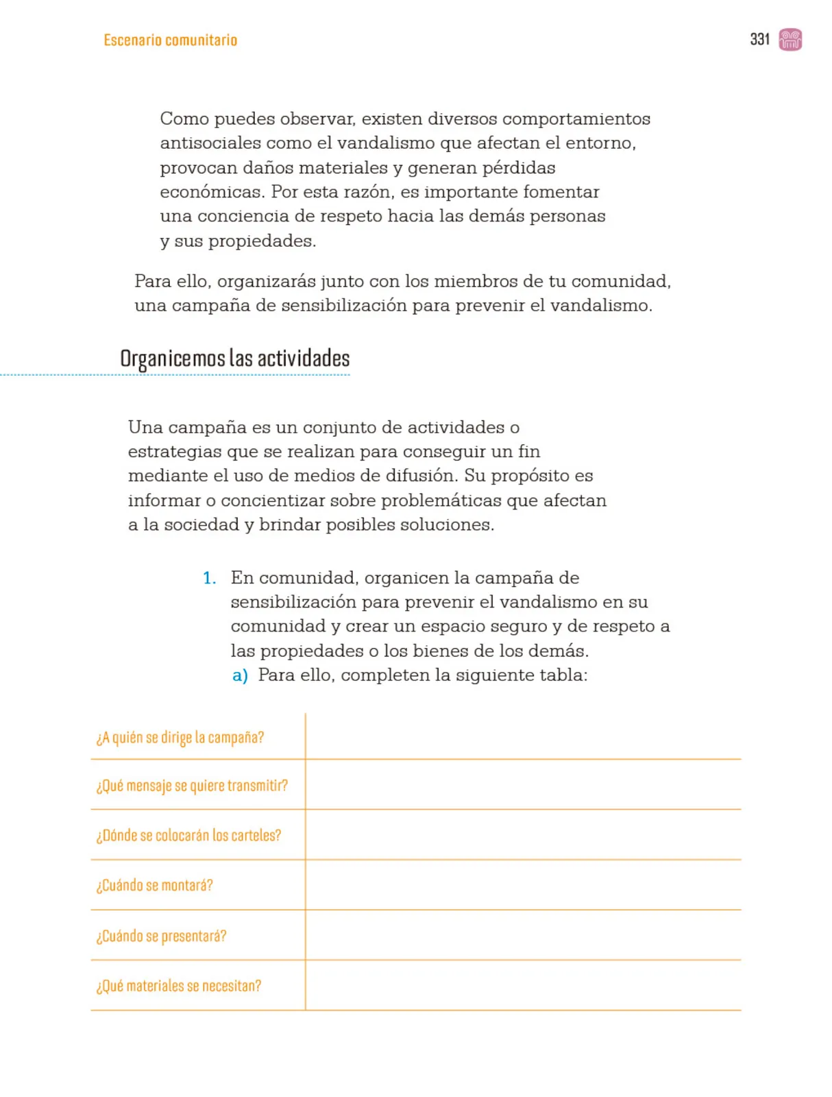 Página 334 de Proyectos Comunitarios.   Libro de Educación Primaria Grado 4°  Ciclo Escolar 2025 - 2026