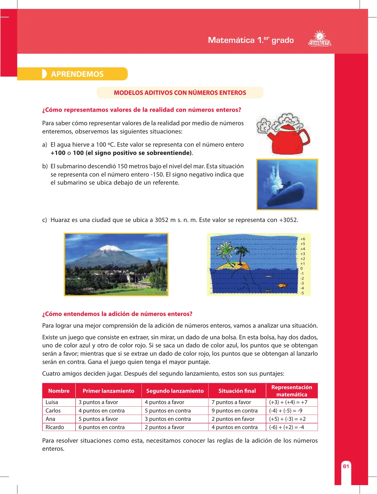 Página 61 de Matemática 1 : cuaderno de reforzamiento pedagógico - JEC · 2016