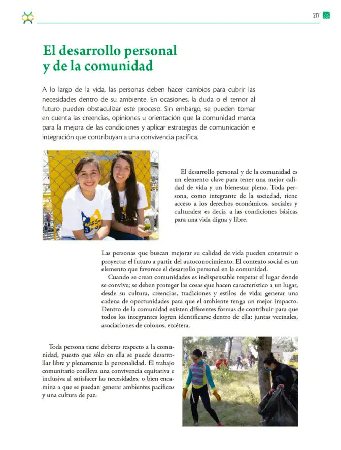 Página 218 de Colección Nanahuatzin. De lo humano y lo comunitario. Libro de Educación Telesecundaria Grado 3° Ciclo Escolar 2025 - 2026