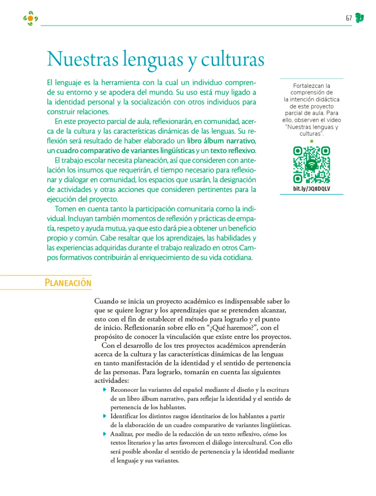 Miniatura página 68 de Colección Sk´asolil. Nuestro libro de Proyectos. Tomo I.    Libro de Educación Telesecundaria Grado 2°  Ciclo Escolar 2025 - 2026