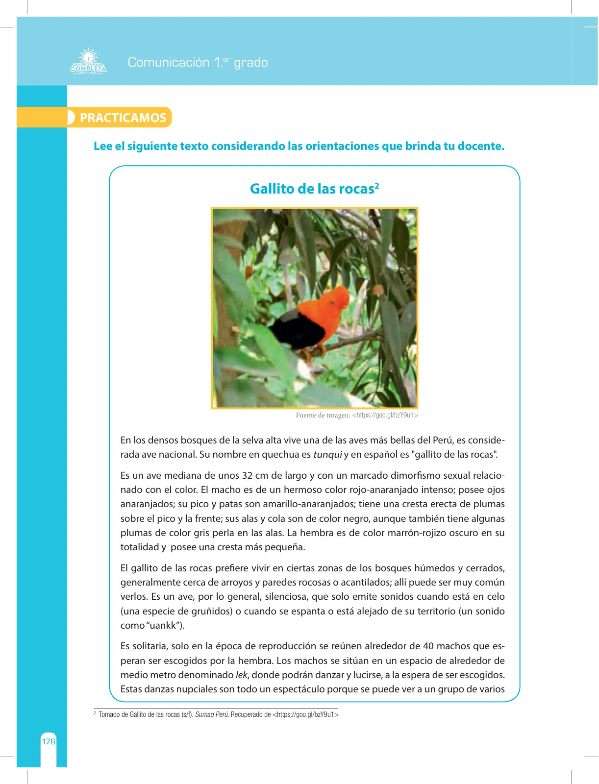 Página 176 de Comunicación Secundaria 1. Cuaderno de reforzamiento pedagógico - JEC · 2016