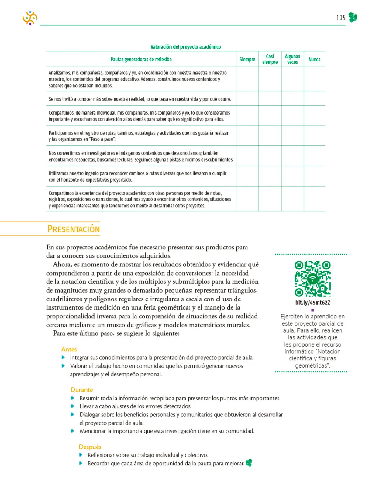 Miniatura página 106 de Colección Sk´asolil. Nuestro libro de Proyectos.  Tomo III.  Libro de Educación Telesecundaria Grado 2°  Ciclo Escolar 2025 - 2026