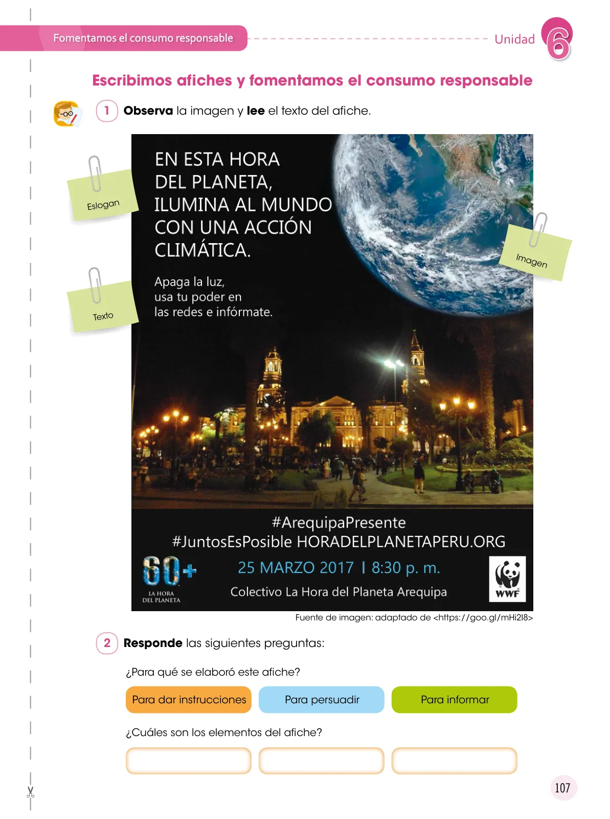Página 108 de Comunicación 5 : cuaderno de trabajo para quinto grado de Educación Primaria 2019 · 2019