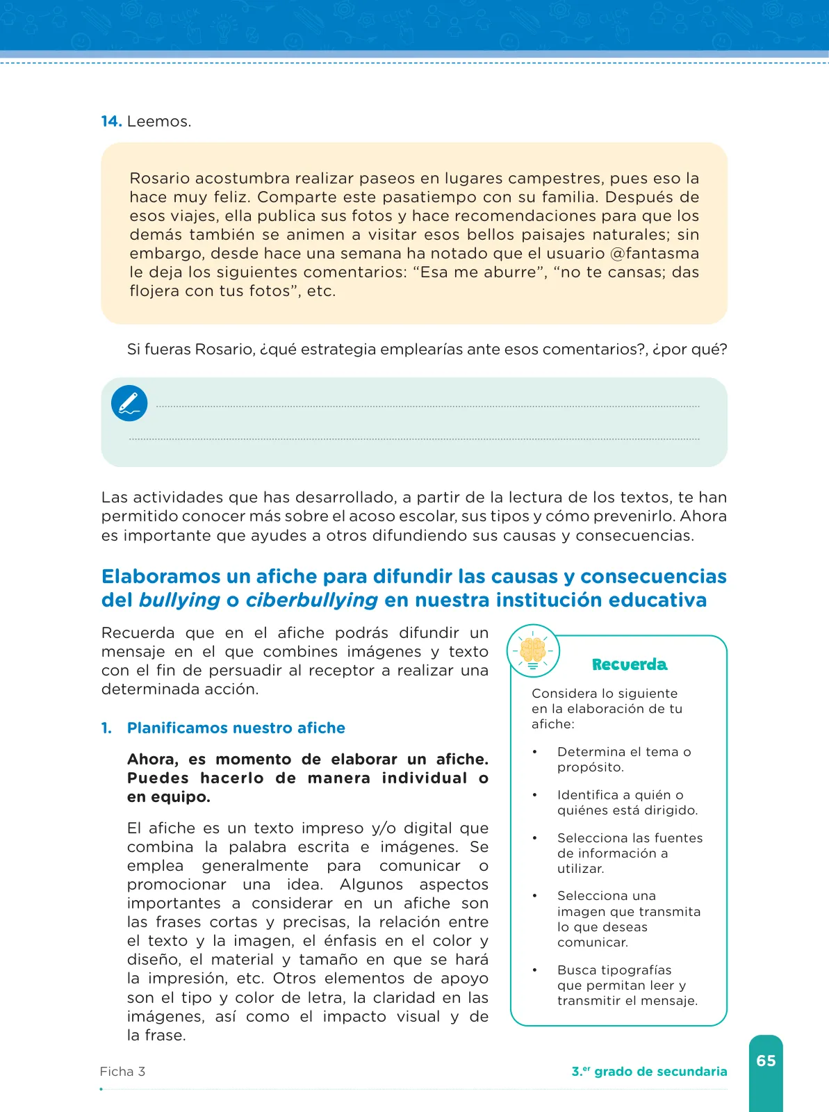 Página 67 de Fichas de aprendizaje de Comunicación 3 · 2024