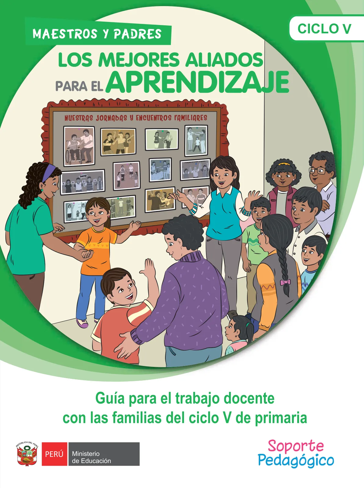 Portada de Guía para el trabajo docente con las familias del ciclo V de Primaria · 2016