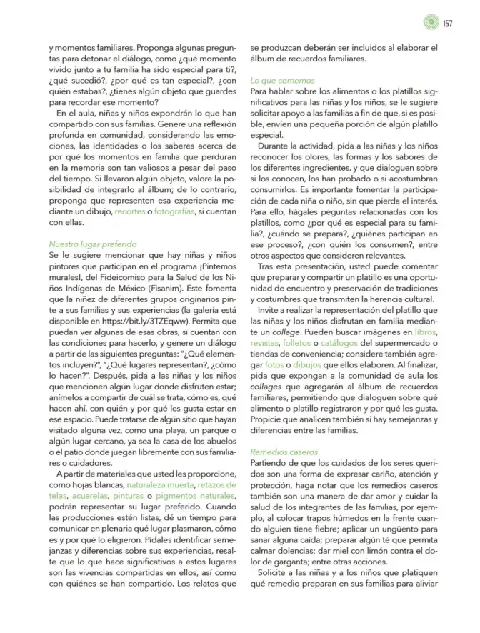 Página 158 de Modalidades de trabajo para la acción transformadora y el codiseño Libro de Educación Preescolar Grado 1°, 2°, 3° Ciclo Escolar 2025 - 2026