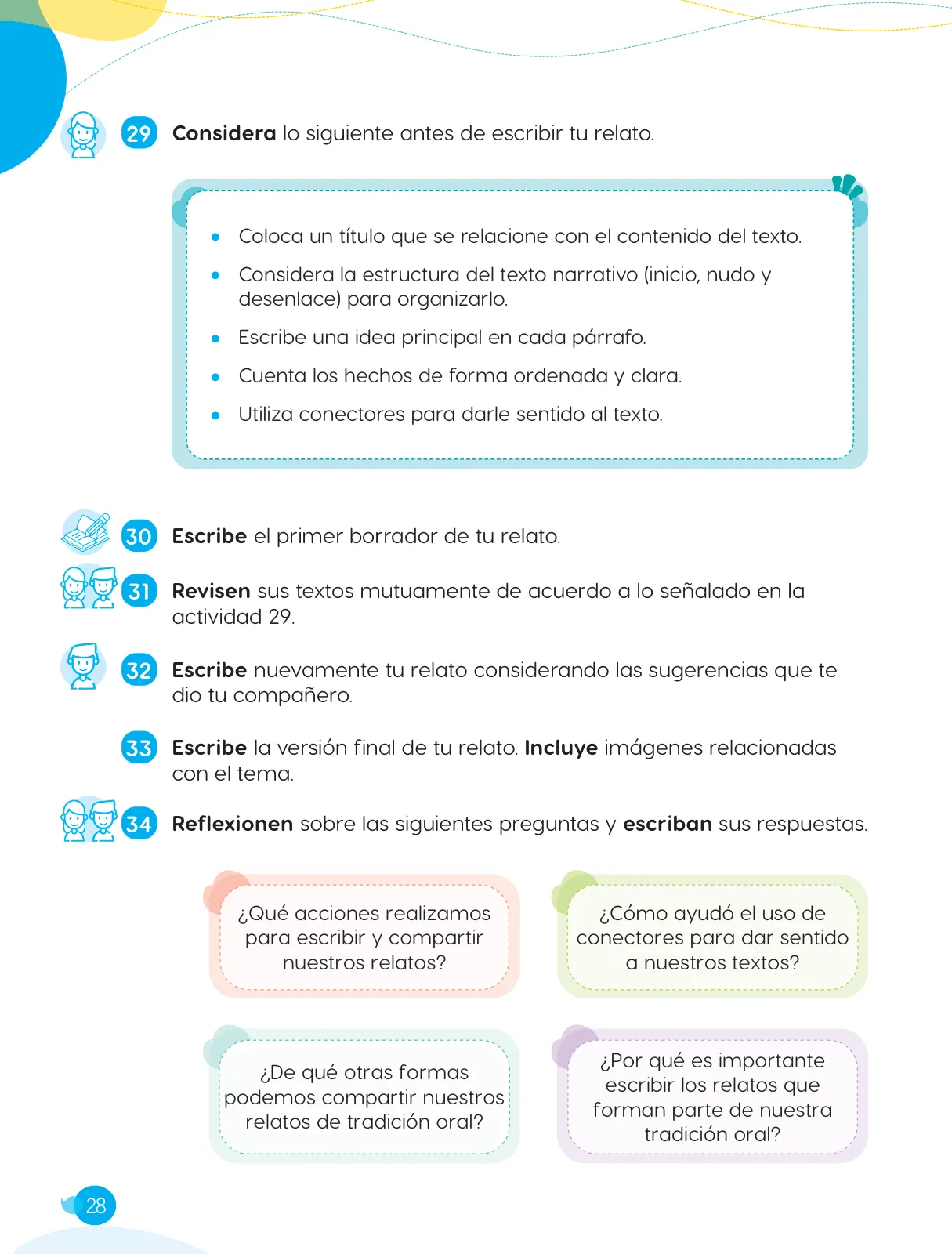 Página 30 de Cuadernillo de Comunicación 4, cuarto grado de Primaria · 2023