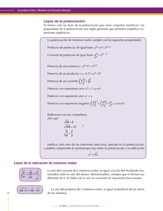 Página 34 de Matematica 9° · Secundaria Activa