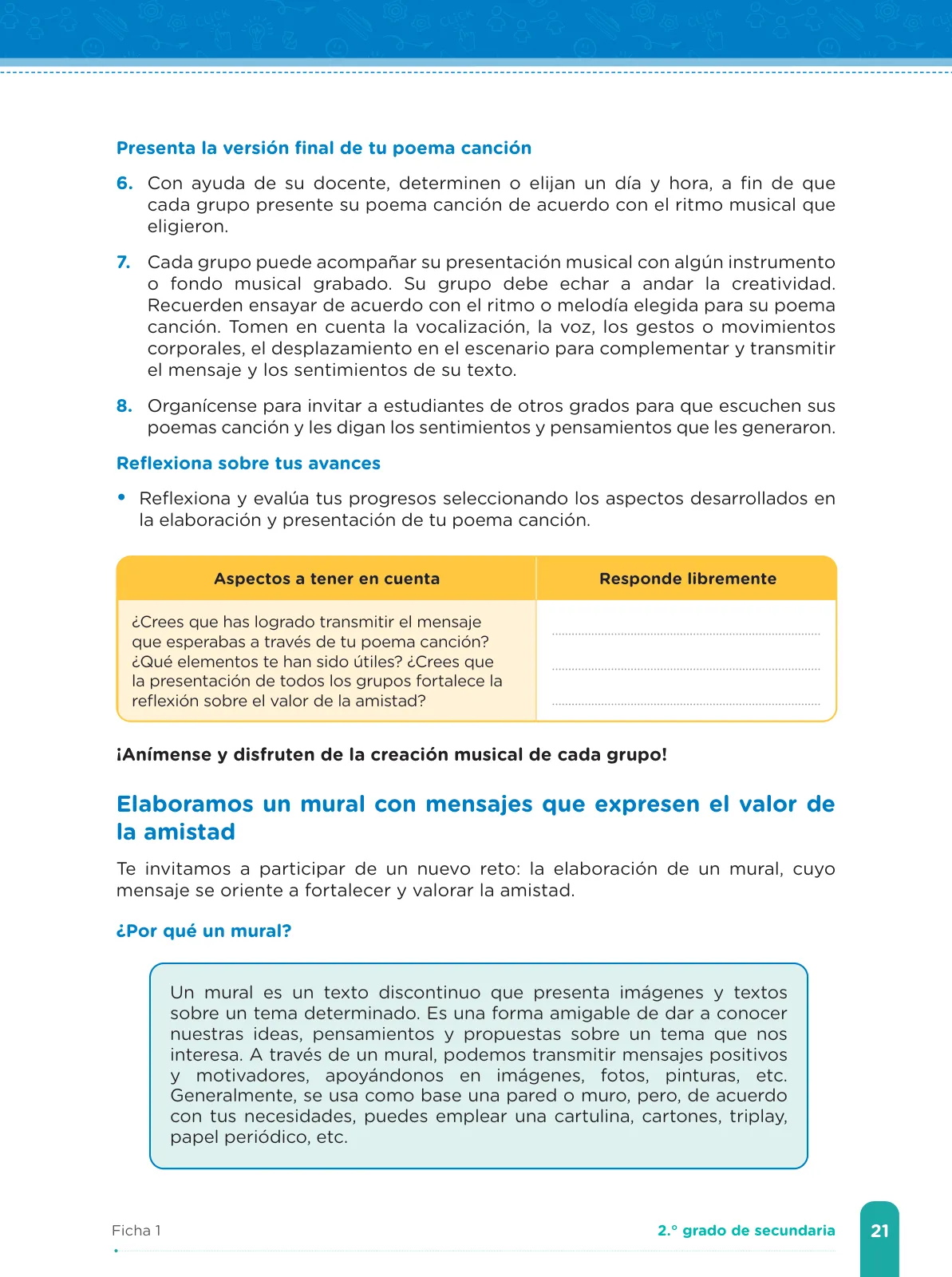 Miniatura página 23 de Fichas de aprendizaje de Comunicación 2 · 2024