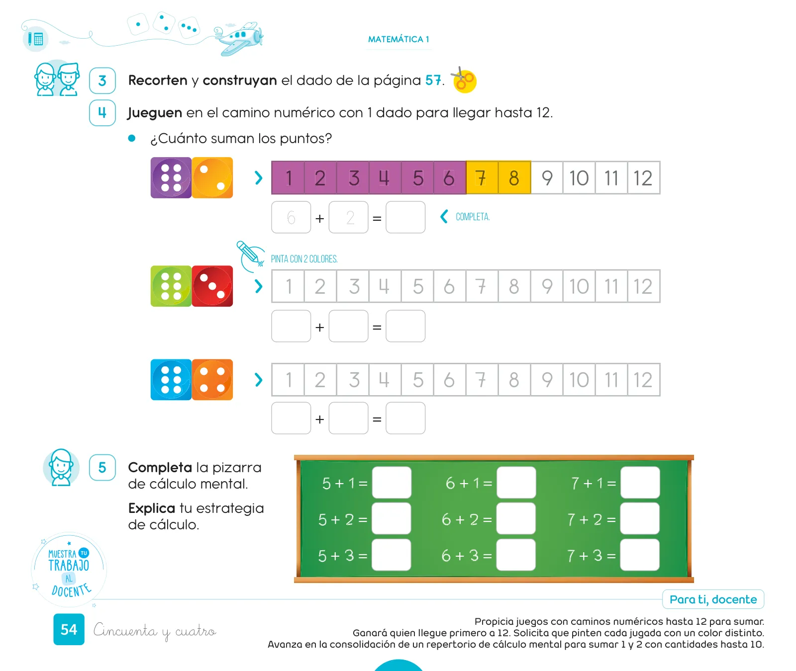 Página 56 de Cuadernillo de Matemática 1, primer grado de Primaria · 2023