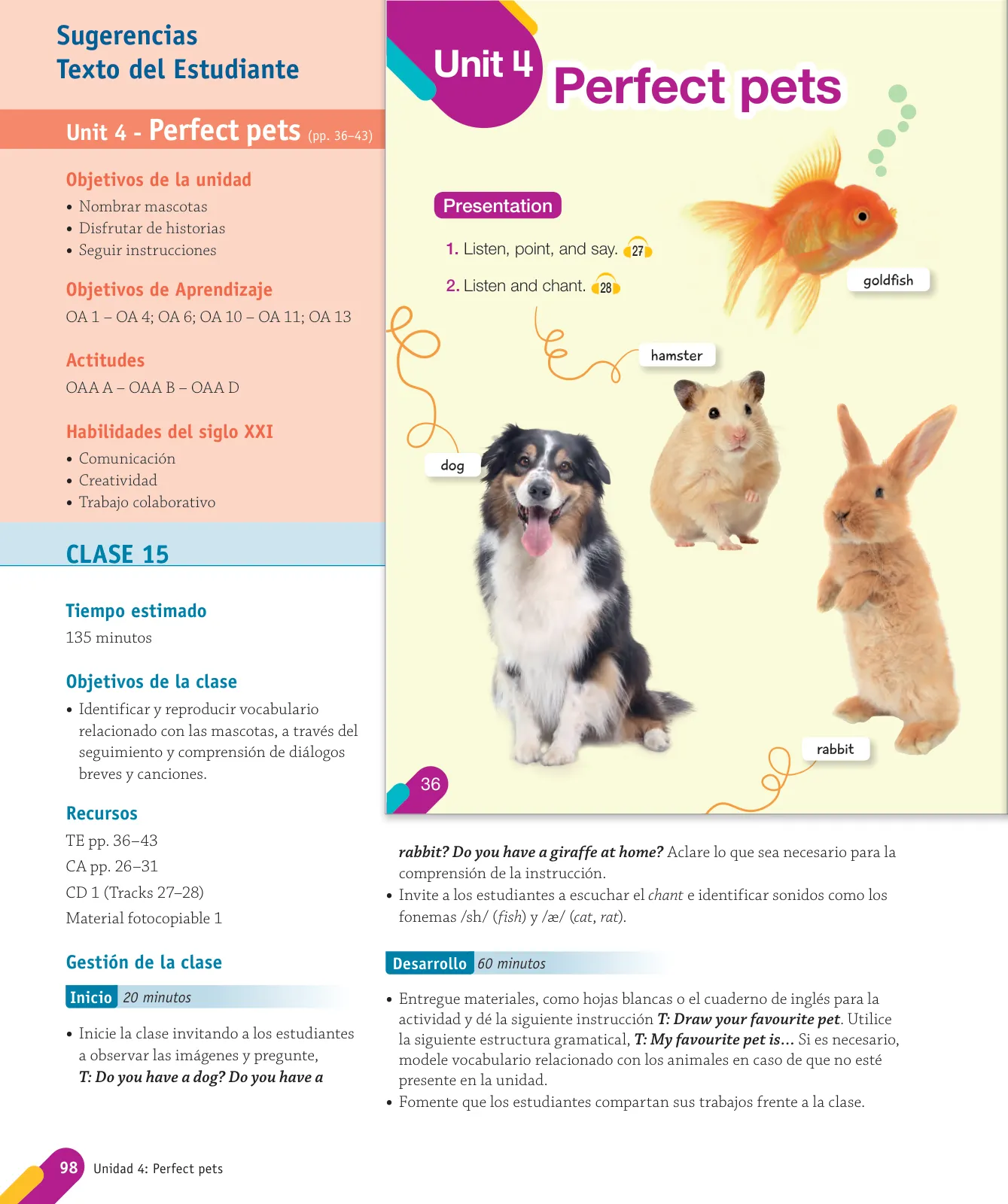Miniatura página 100 de Inglés – Primero Básico | Student’s Book MINEDUC – Descargar PDF · 2024