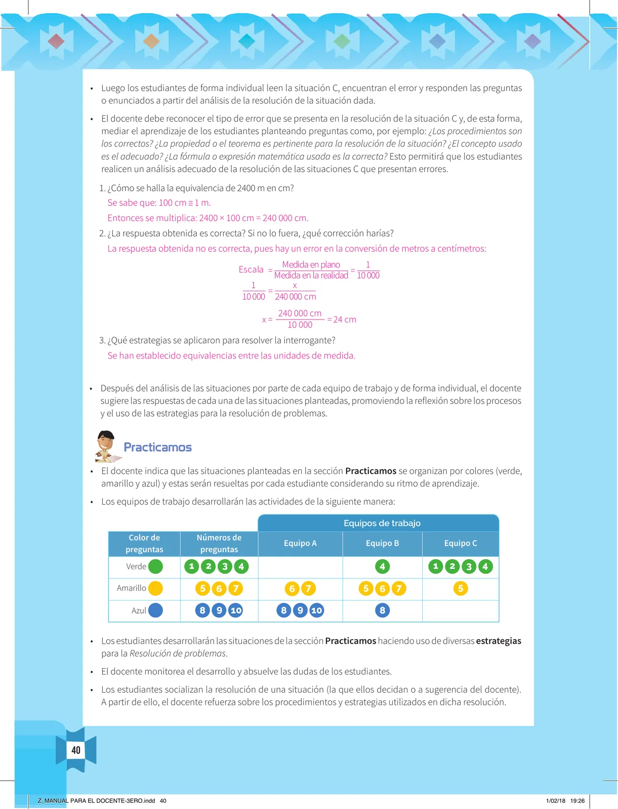 Página 42 de Resolvamos problemas 3 : manual para el docente 2018 · 2018