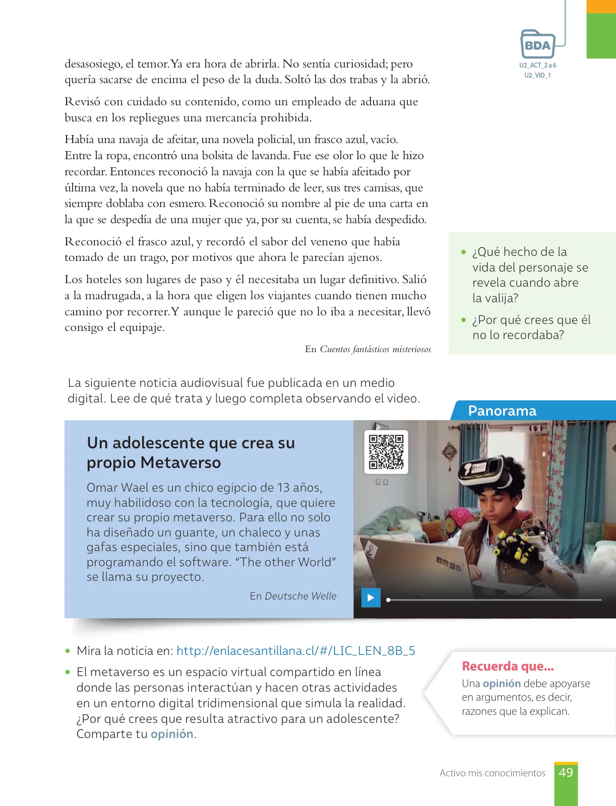 Página 51 de Lengua y Literatura – Octavo Básico | Texto del Estudiante MINEDUC – Descargar PDF · 2024
