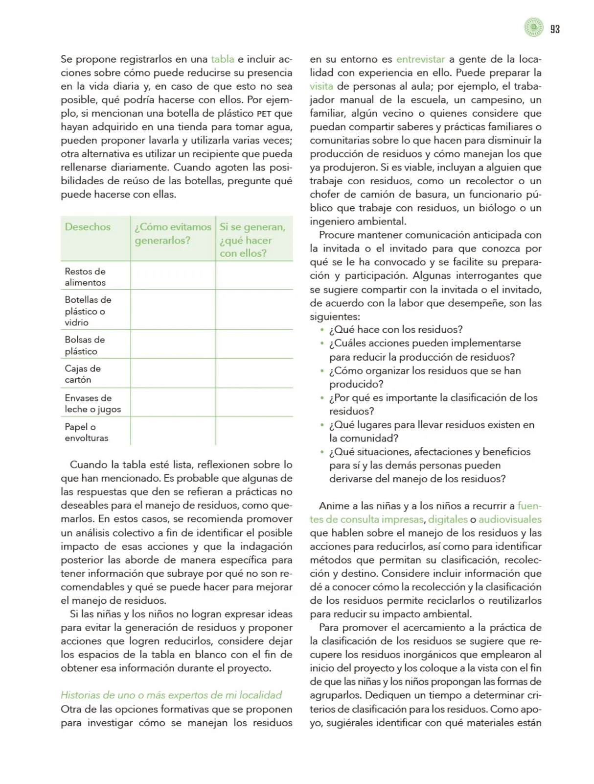 Página 94 de Modalidades de trabajo para la acción transformadora y el codiseño Libro de Educación Preescolar Grado 1°, 2°, 3° Ciclo Escolar 2025 - 2026