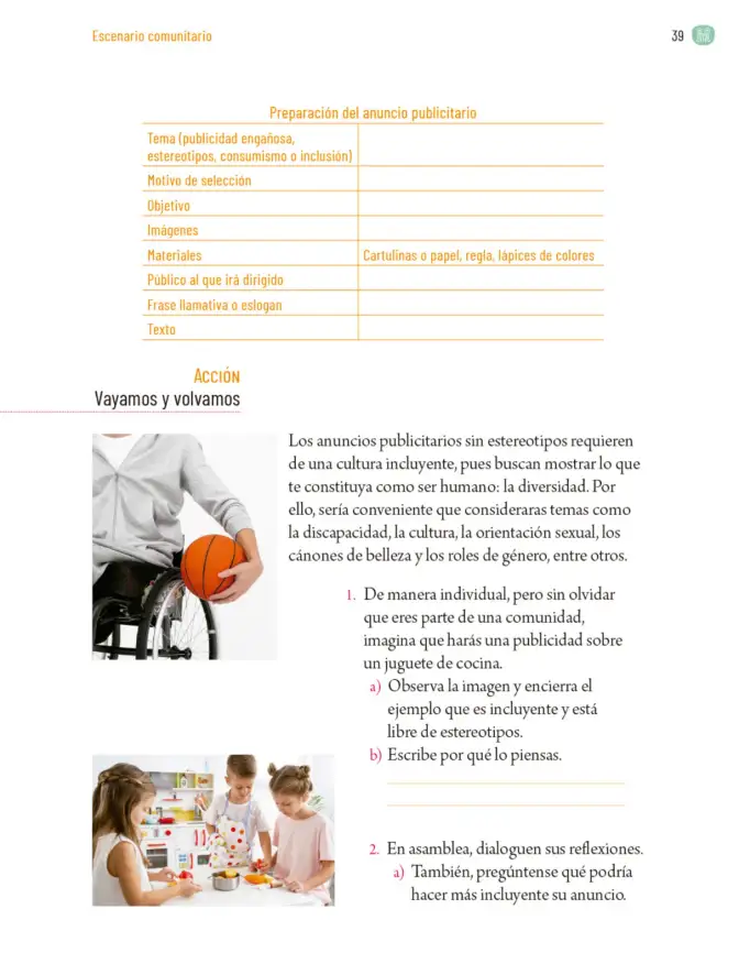 Página 42 de Proyectos Comunitarios. Libro de Educación Primaria Grado 5° Ciclo Escolar 2025 - 2026