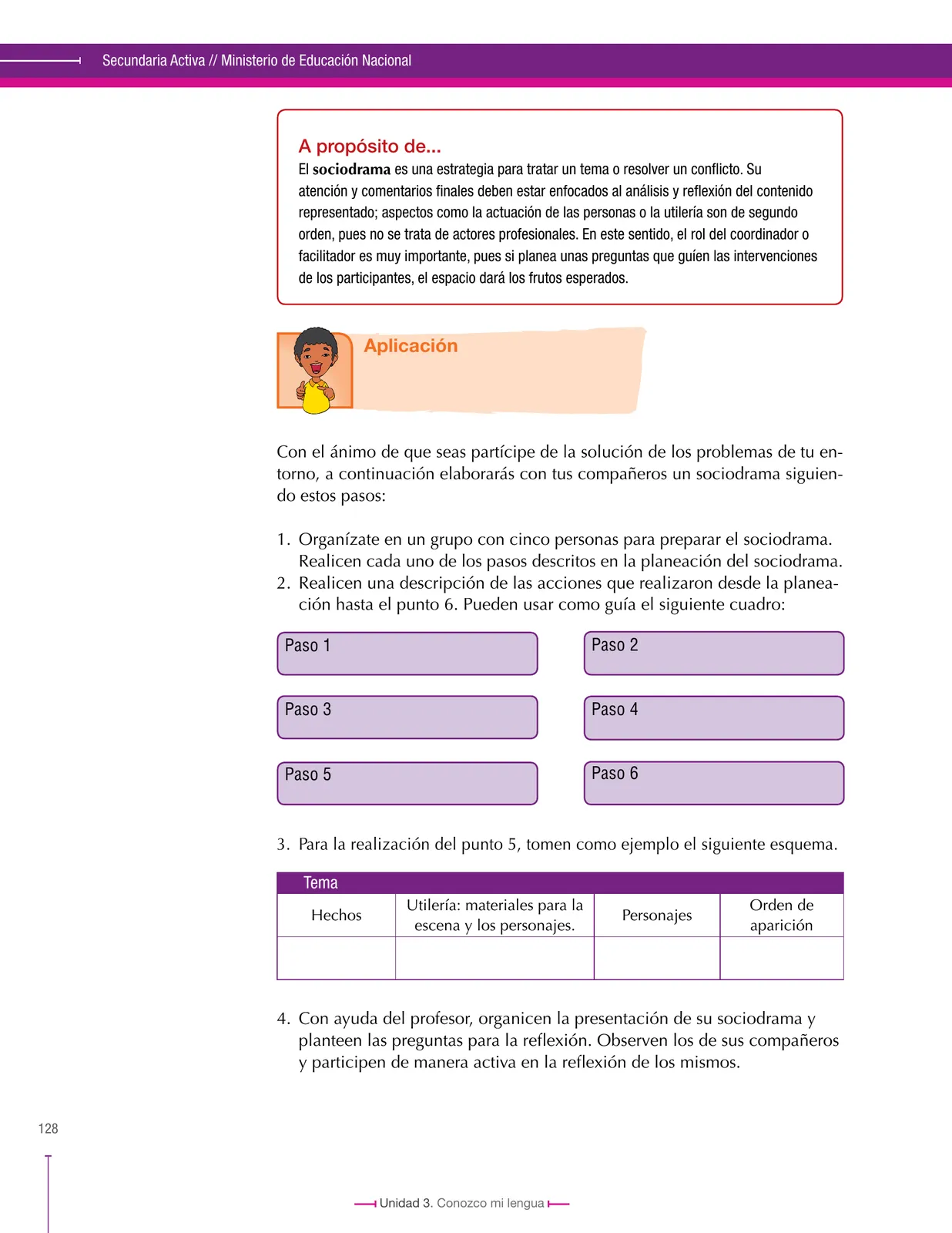Página 128 de Lenguaje 6° · Secundaria Activa