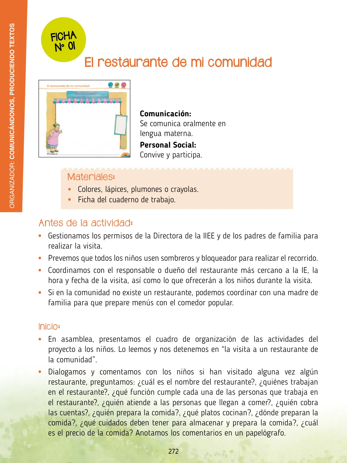 Miniatura página 274 de Agenda pedagógica 2017-2018 para docentes de II Ciclo de Instituciones de nivel de Educación Inicial · 2017