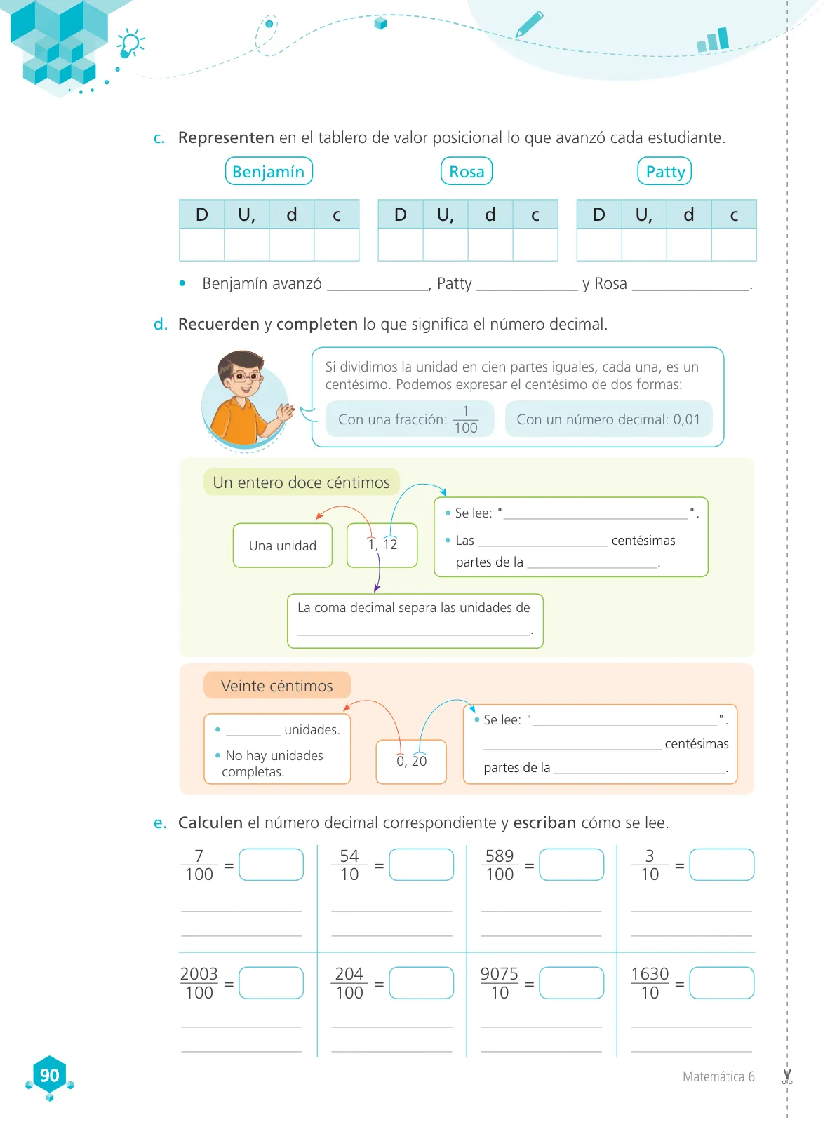Miniatura página 92 de Matemática 6 : cuaderno de trabajo para sexto grado de Educación Primaria 2019 · 2019