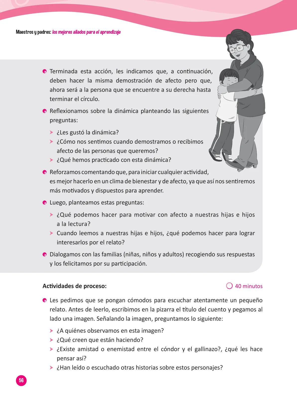 Miniatura página 58 de Guía para el trabajo docente con las familias del ciclo III de Primaria · 2016