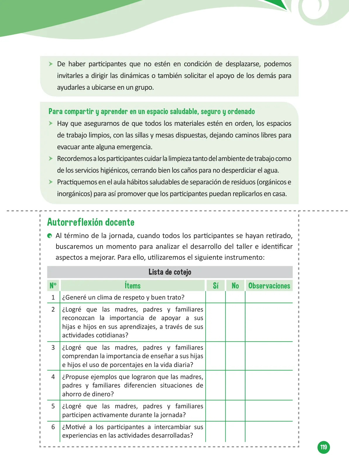 Página 121 de Guía para el trabajo docente con las familias del ciclo V de Primaria · 2016