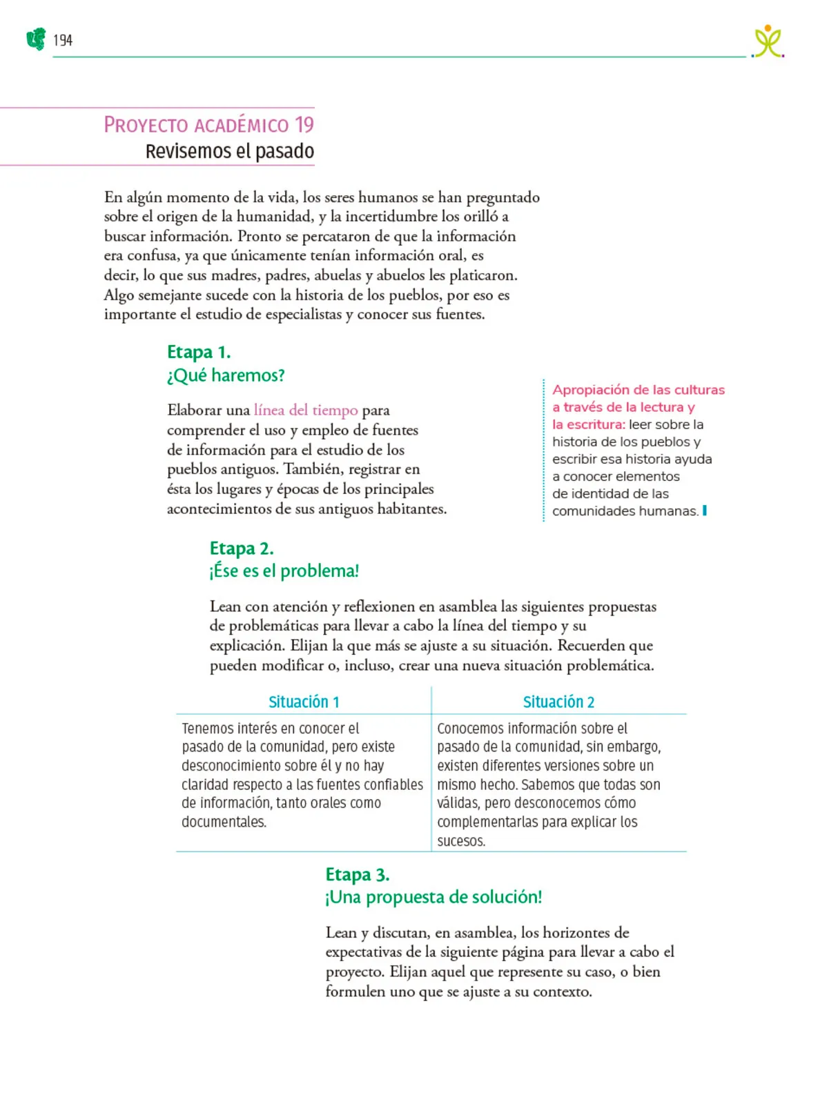 Miniatura página 195 de Colección Ximhai. Nuestro libro de Proyectos.  Tomo II.   Libro de Educación Telesecundaria Grado 1°  Ciclo Escolar 2025 - 2026