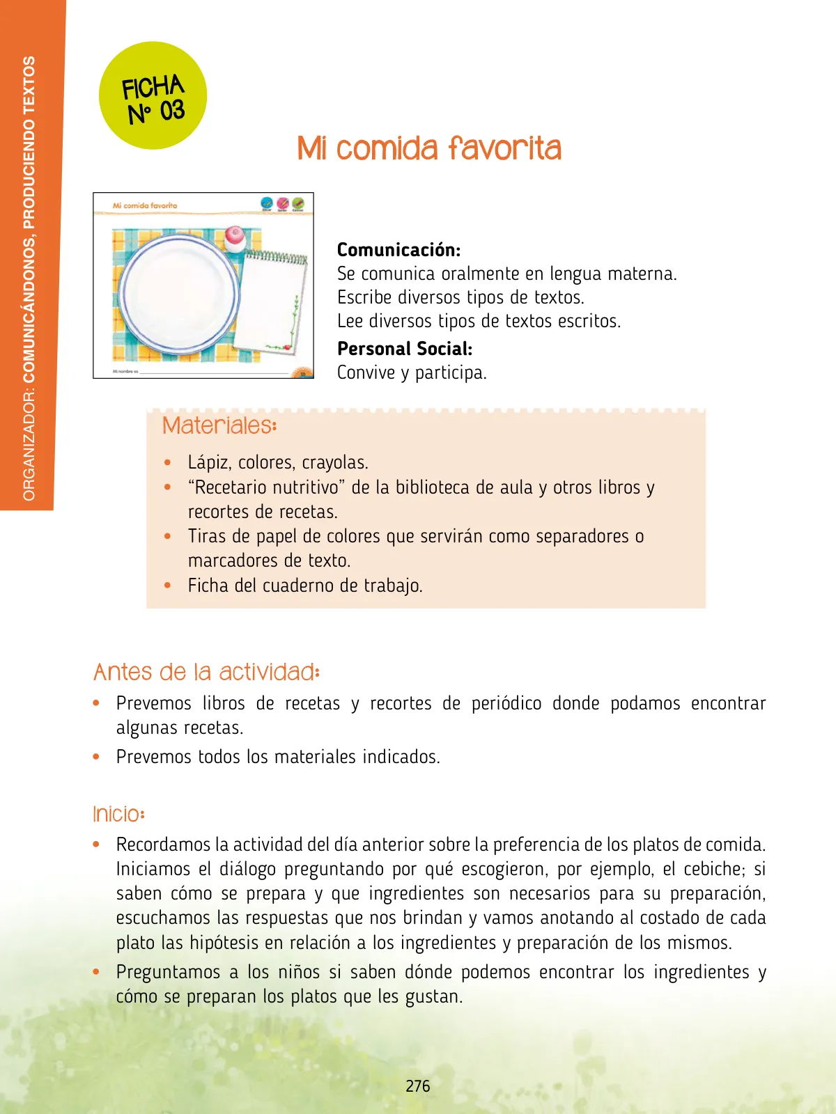 Página 278 de Agenda pedagógica 2017-2018 para docentes de II Ciclo de Instituciones de nivel de Educación Inicial · 2017