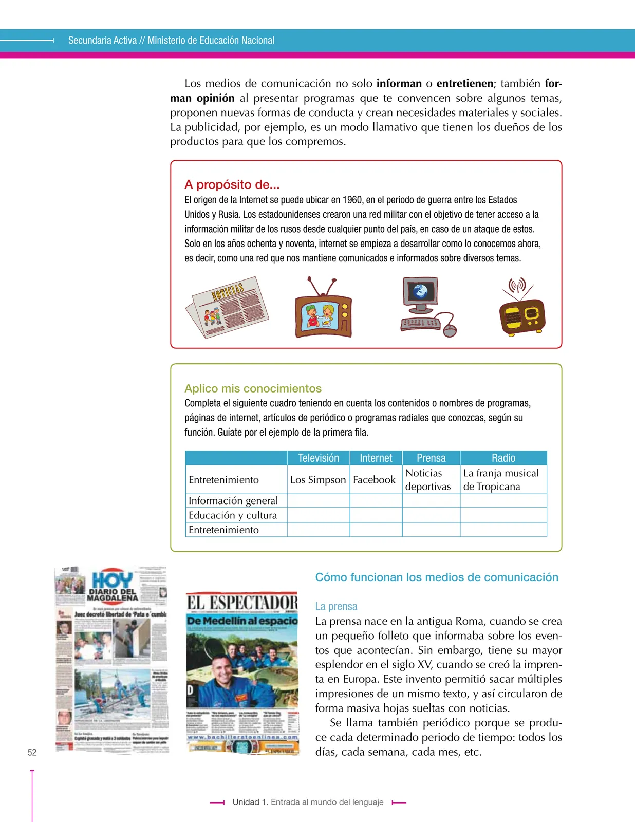 Página 52 de Lenguaje 6° · Secundaria Activa