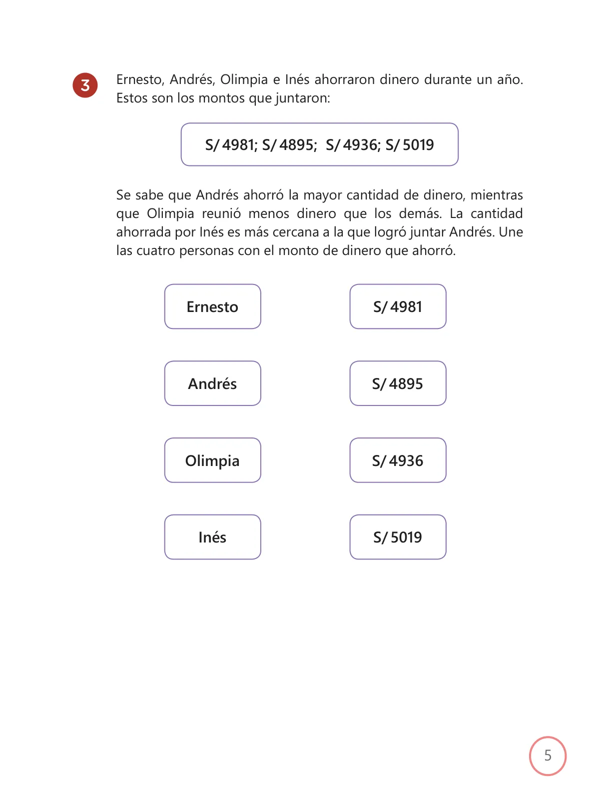 Miniatura página 5 de Kit de evaluación Proceso 1 Demostrando lo que aprendimos : Matemática, segundo trimestre, ﻿Cuarto grado - Primaria · 2019