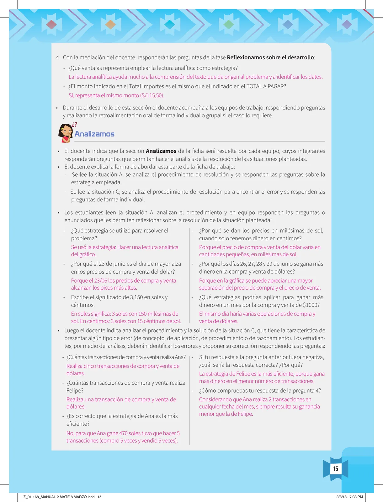 Miniatura página 17 de Resolvamos problemas 2 : manual para el docente 2018 · 2018