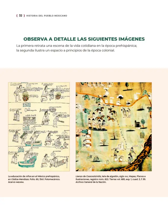 Página 33 de Historia del pueblo mexicano. Libro de Educación Secundaria Grado 1° Ciclo Escolar 2025 - 2026