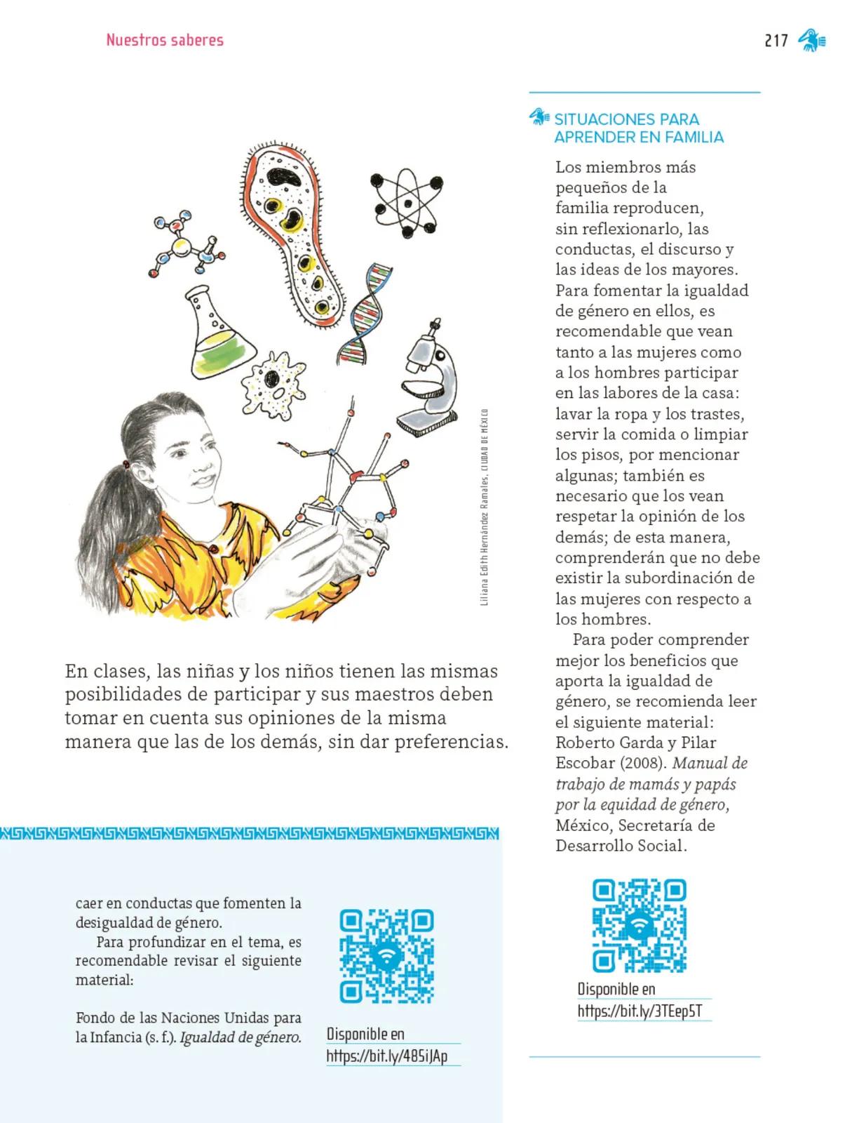 Página 218 de Nuestros saberes: Libro para alumnos, maestros y familia. Libro de Educación Primaria Grado 1° Ciclo Escolar 2025 - 2026