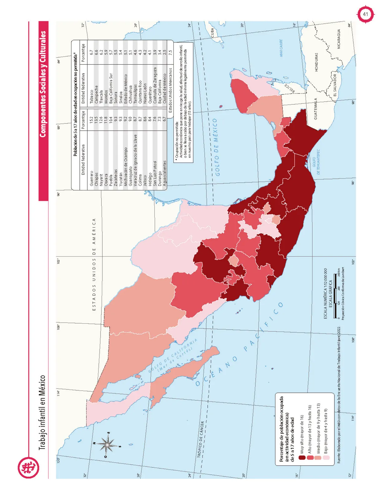 Página 42 de Cartografía de México y el mundo. Libro de Educación Primaria Grado 4° Ciclo Escolar 2025 - 2026