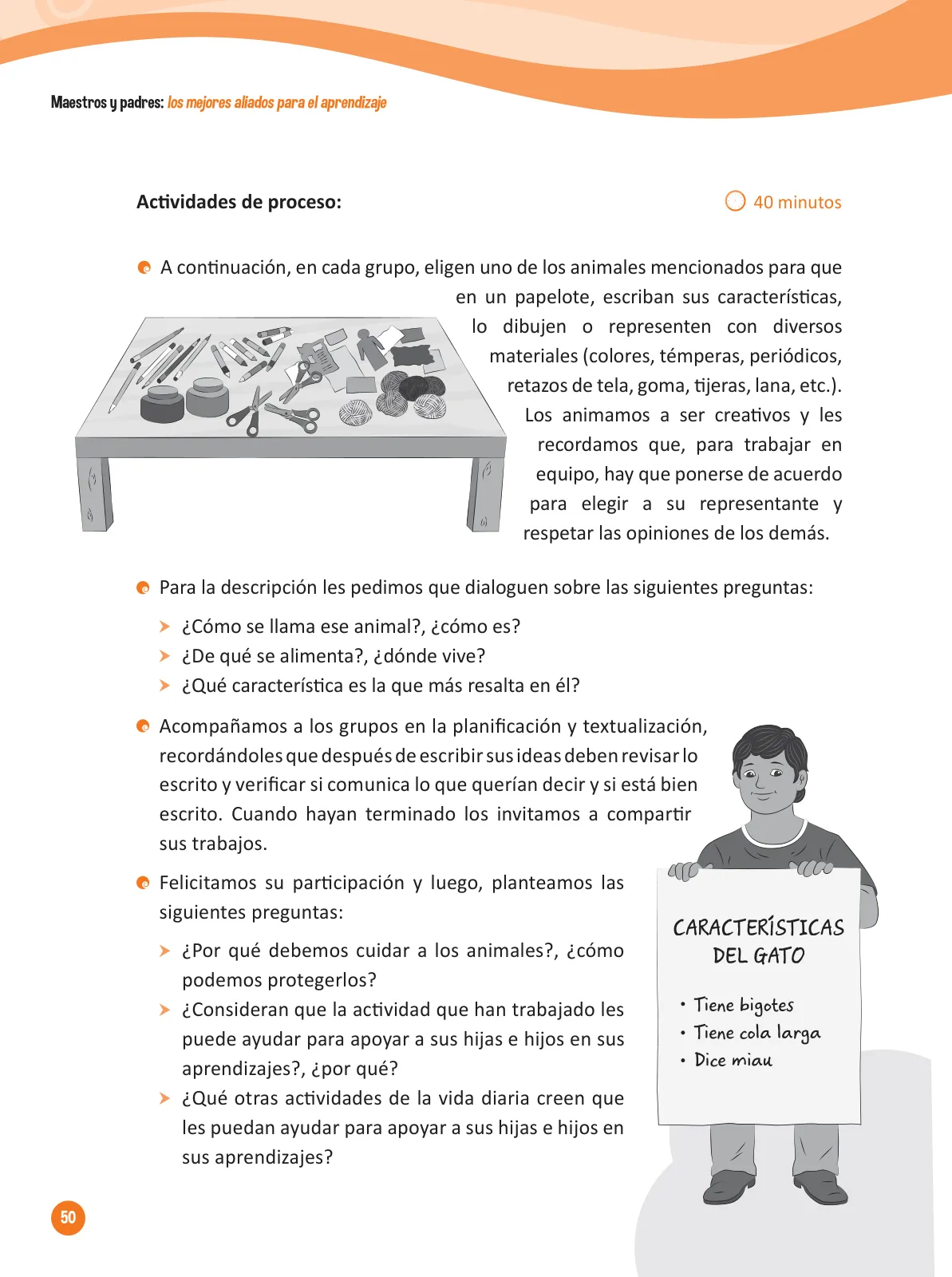 Miniatura página 52 de Guía para el trabajo docente con las familias del ciclo IV de Primaria · 2016